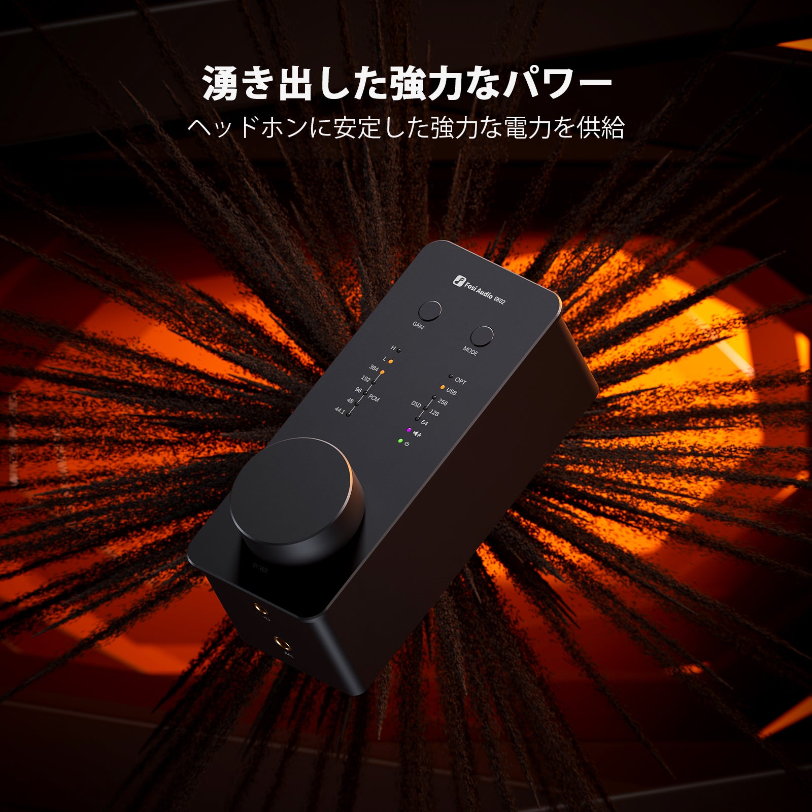 Fosi Audio SK02 DAC アンプ 小型 ヘッドホンアンプ