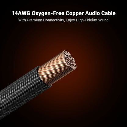 Fosi Audio 14AWG 編組スピーカーケーブル 1.8m ケーブル1本 バナナプラグ4個入り