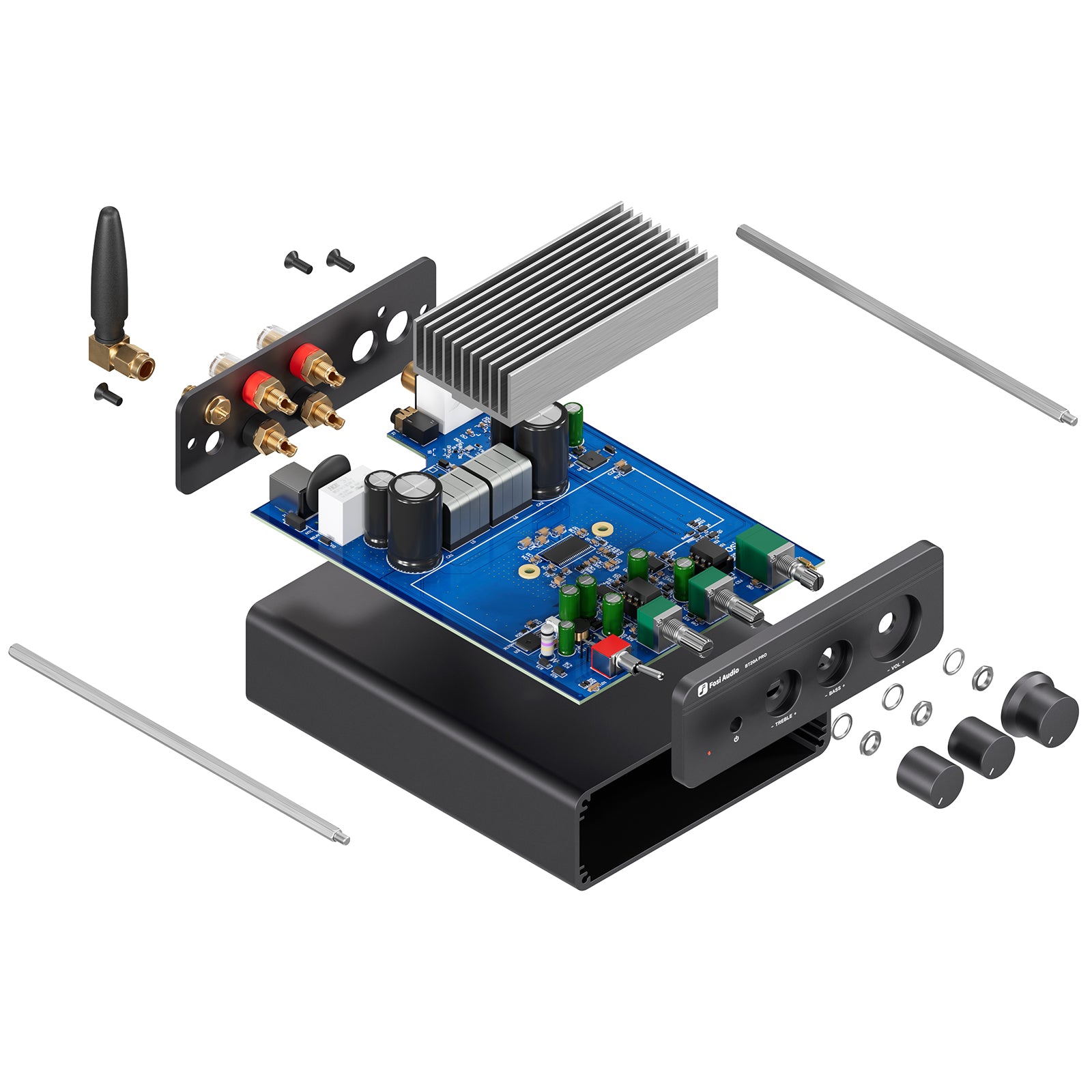 Fosi Audio BT20A Pro Bluetooth 5.0 パワーアンプ 300W×2 32V