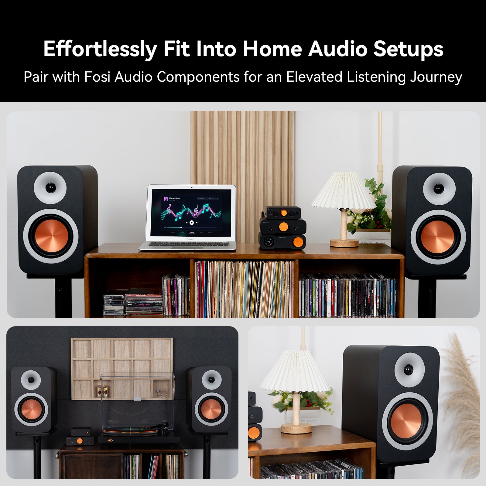 Fosi Audio SP601 ブックシェルフ型パッシブスピーカー