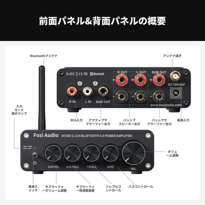 Fosi Audio BT30D Bluetooth5.0 アンプ