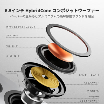 Fosi Audio SP601 ブックシェルフ型パッシブスピーカー