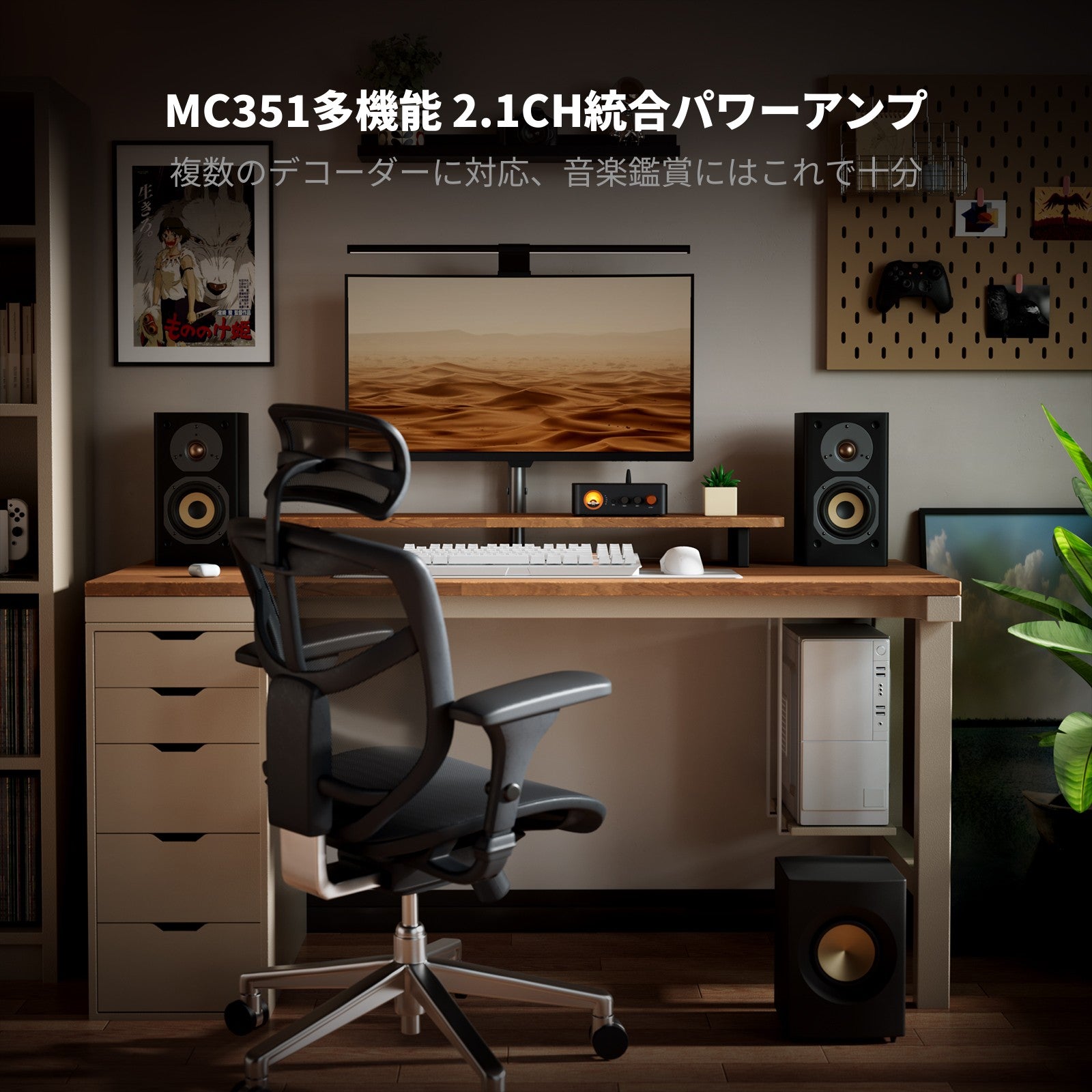 Fosi Audio MC351 VUメーターアンプ 2.1チャンネル