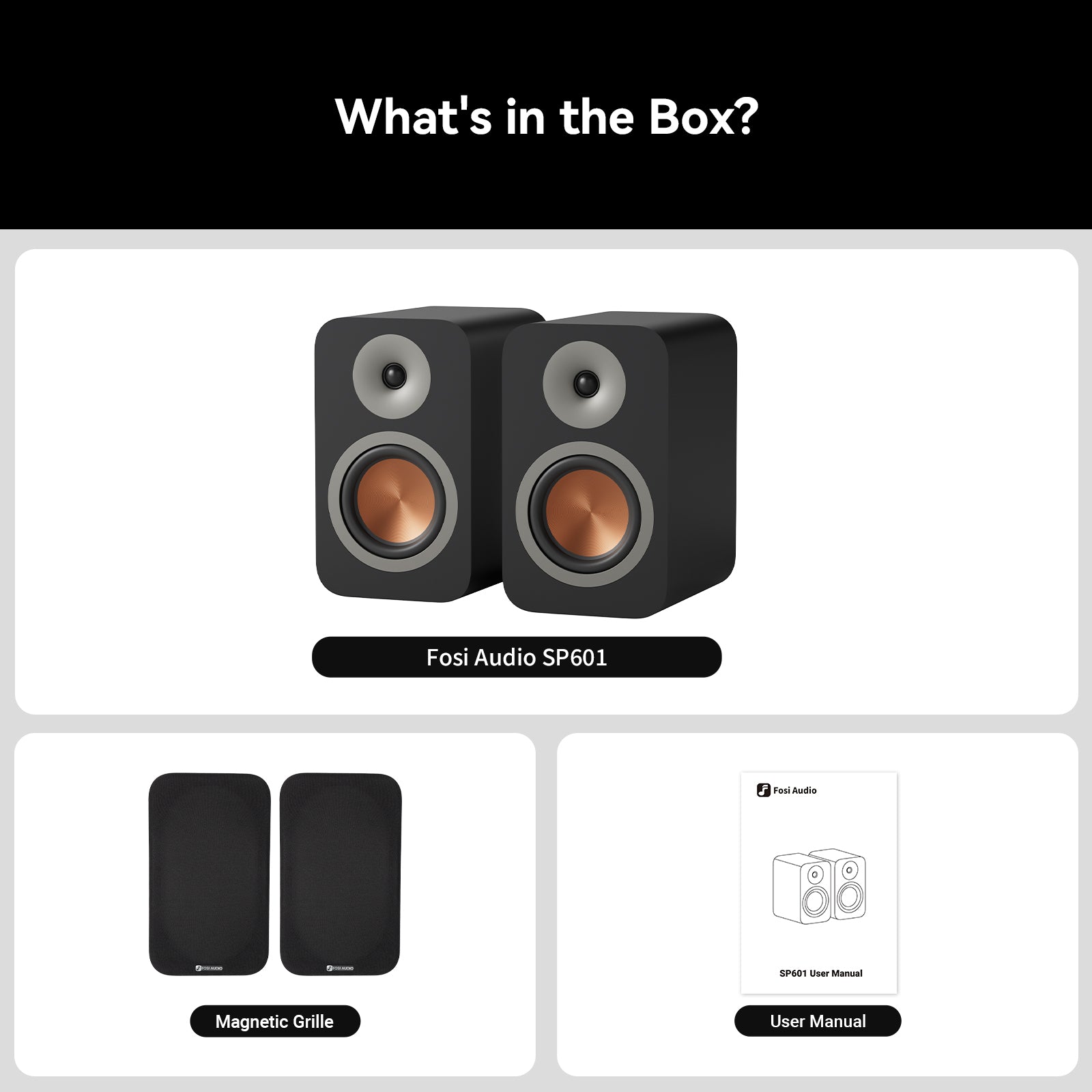 Fosi Audio SP601 ブックシェルフ型パッシブスピーカー