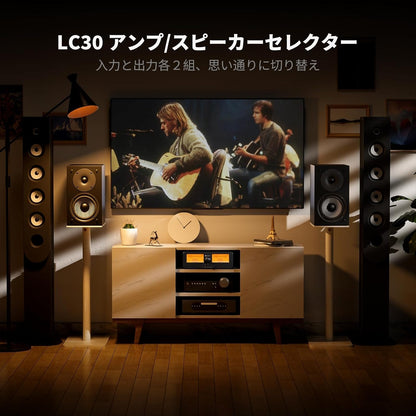 Fosi Audio LC30 VUメーターアンプ スピーカーセレクター