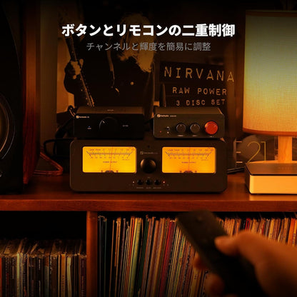Fosi Audio LC30 VUメーターアンプ スピーカーセレクター